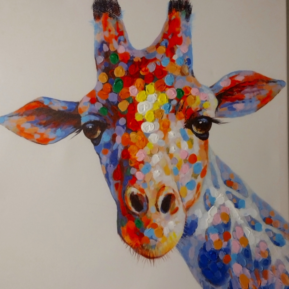 Colorful Giraffe Canvas Art
